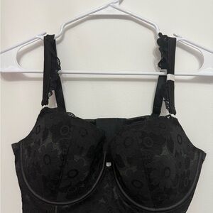 Aerie Black Floral Lace Bra